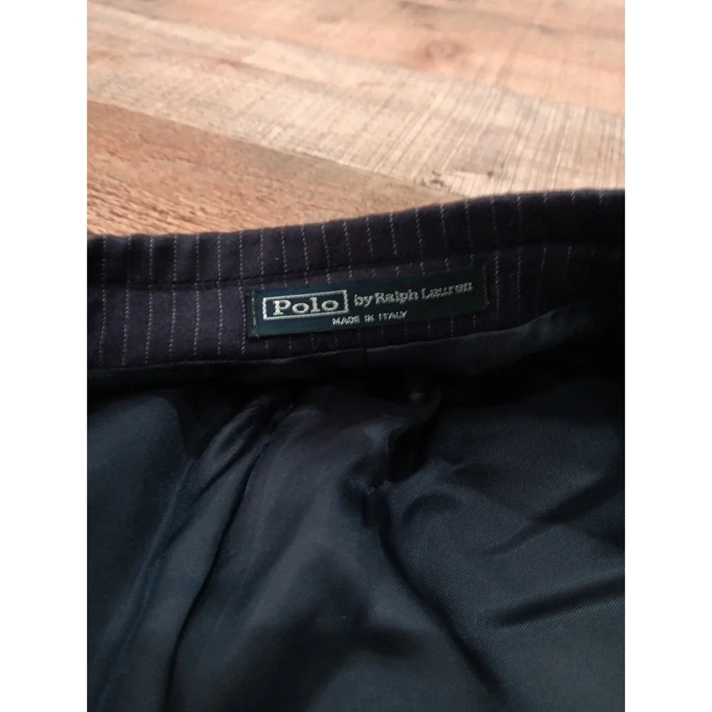 Polo‎ Ralph Lauren Blazer Mens 48R Pinstripe Made Italy Wool / Cashmere   2355